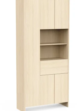 Säulenschrank Cougar - 84x33x185cm - 5 Türen und 1 Schublade - Eiche