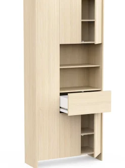Säulenschrank Cougar - 84x33x185cm - 5 Türen und 1 Schublade - Eiche