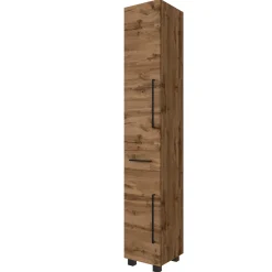 Säulenschrank Dusan mit 2 Türen und 1 Schublade - Eiche wotan