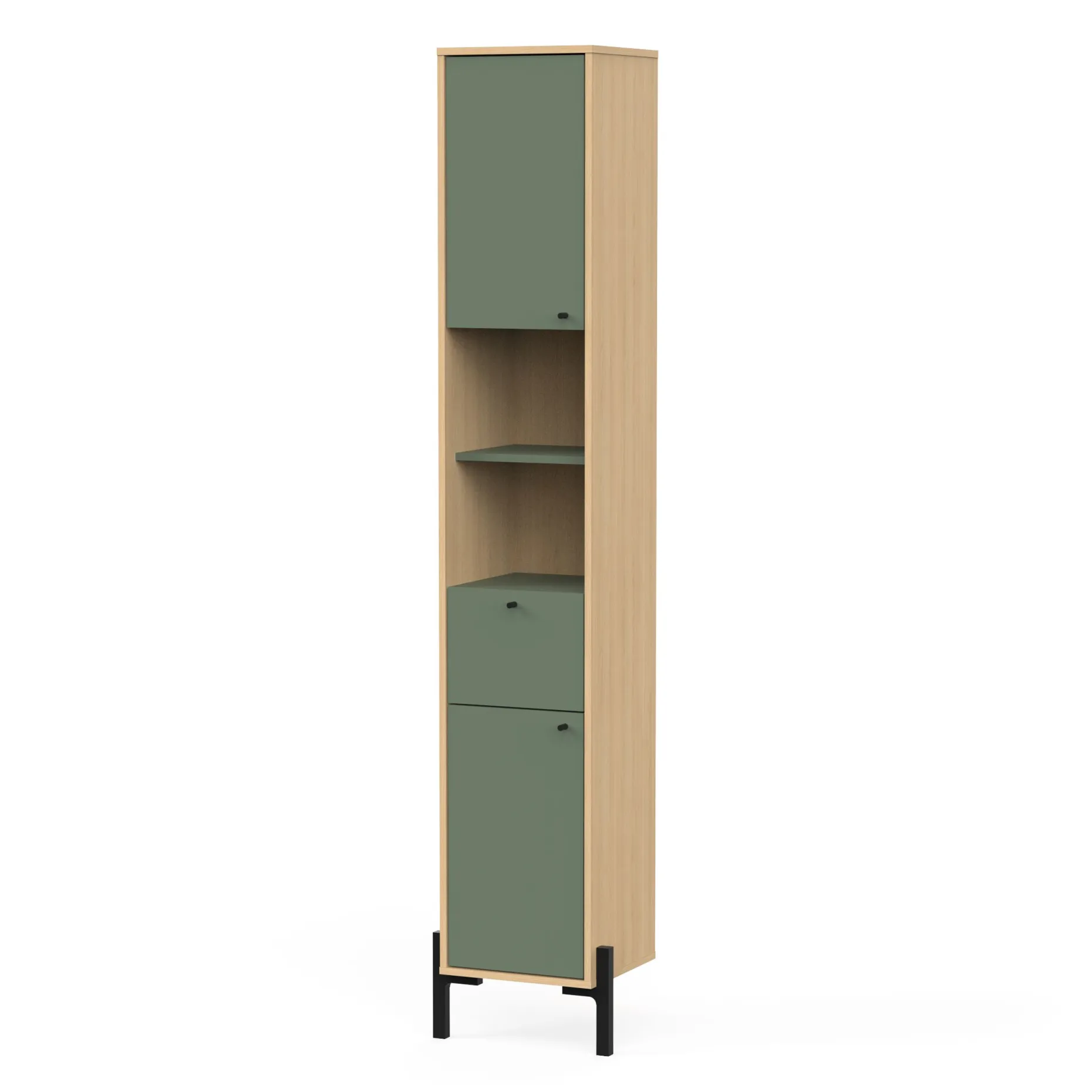 Säulenschrank Elisa - 32,80x39x201,50 cm - Mintgrün/ Spanplatte