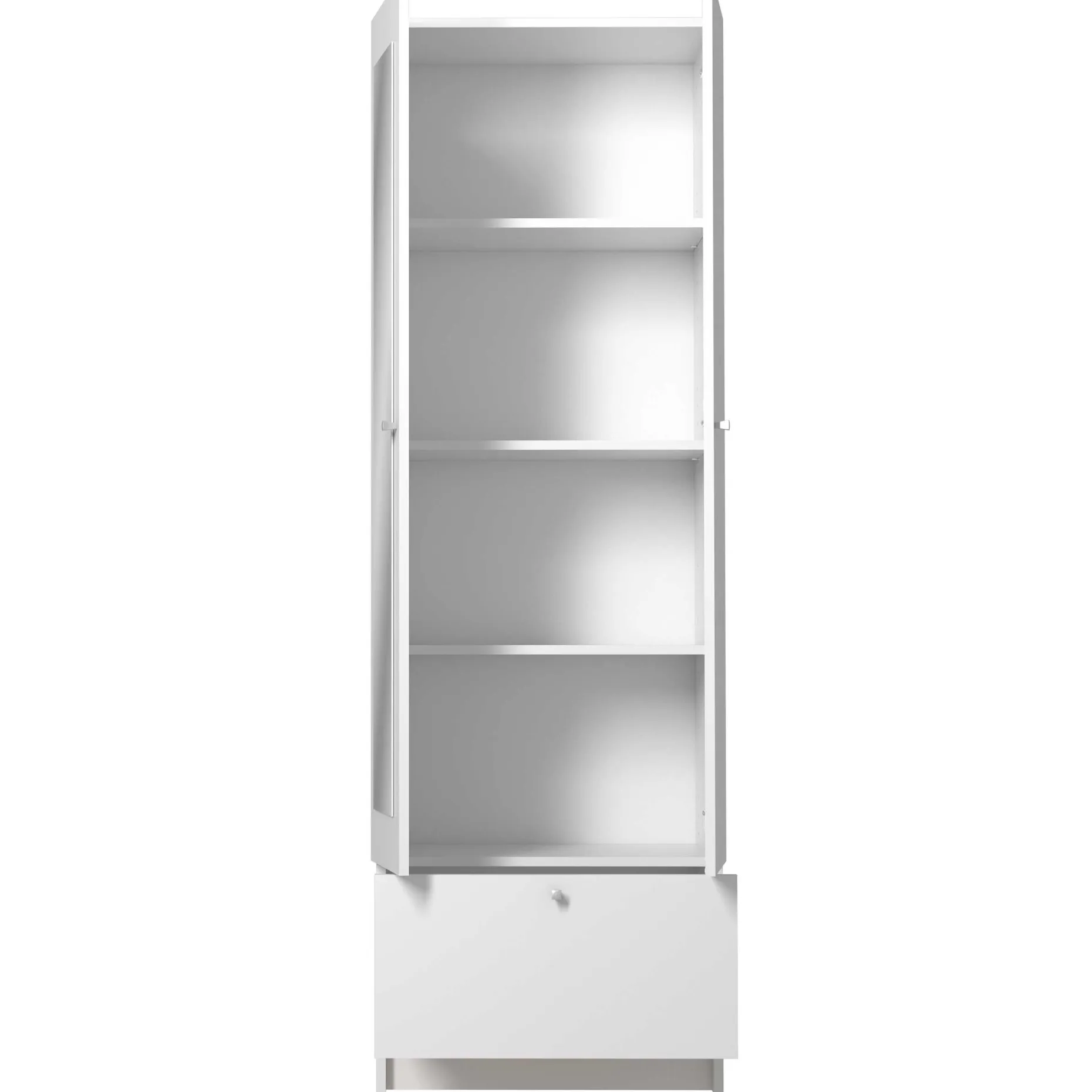 Säulenschrank Fares 59cm mit 2 Türen und 1 Schublade - weiß