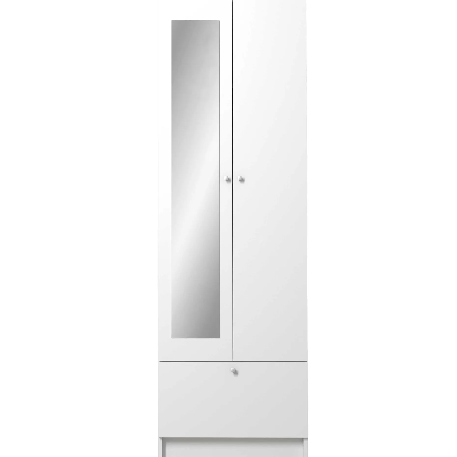 Säulenschrank Fares 59cm mit 2 Türen und 1 Schublade - weiß