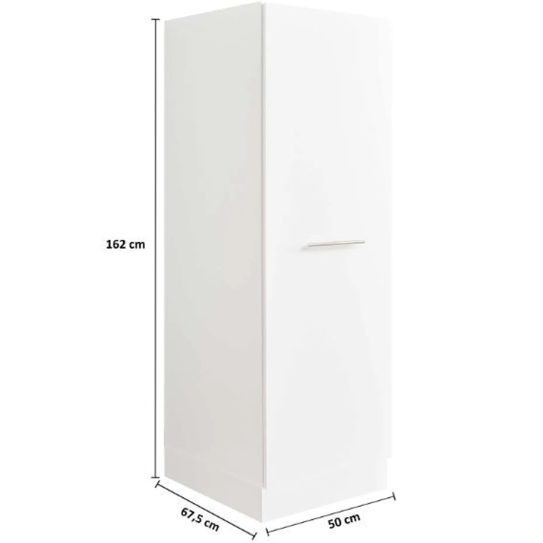 Säulenschrank für Waschmaschine Laundreezy | 50 x 68 x 162 cm | Weiß