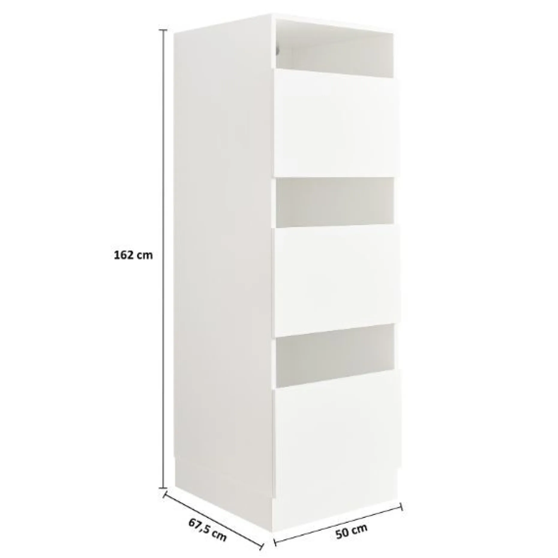 Säulenschrank für Waschmaschine Laundreezy | 50 x 68 x 162 cm | Weiß