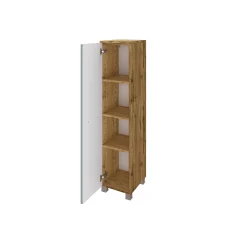 Säulenschrank Gene 30cm 1 Tür - wotan Eiche/grün