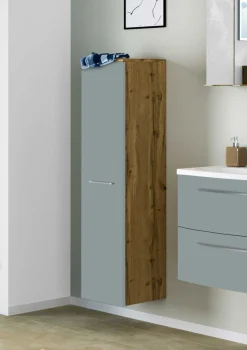 Säulenschrank Gene 30cm 1 Tür - wotan Eiche/grün