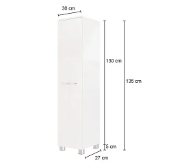 Säulenschrank Gene 30cm 1 Tür - wotan Eiche/grün
