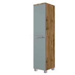 Säulenschrank Gene 30cm 1 Tür - wotan Eiche/grün