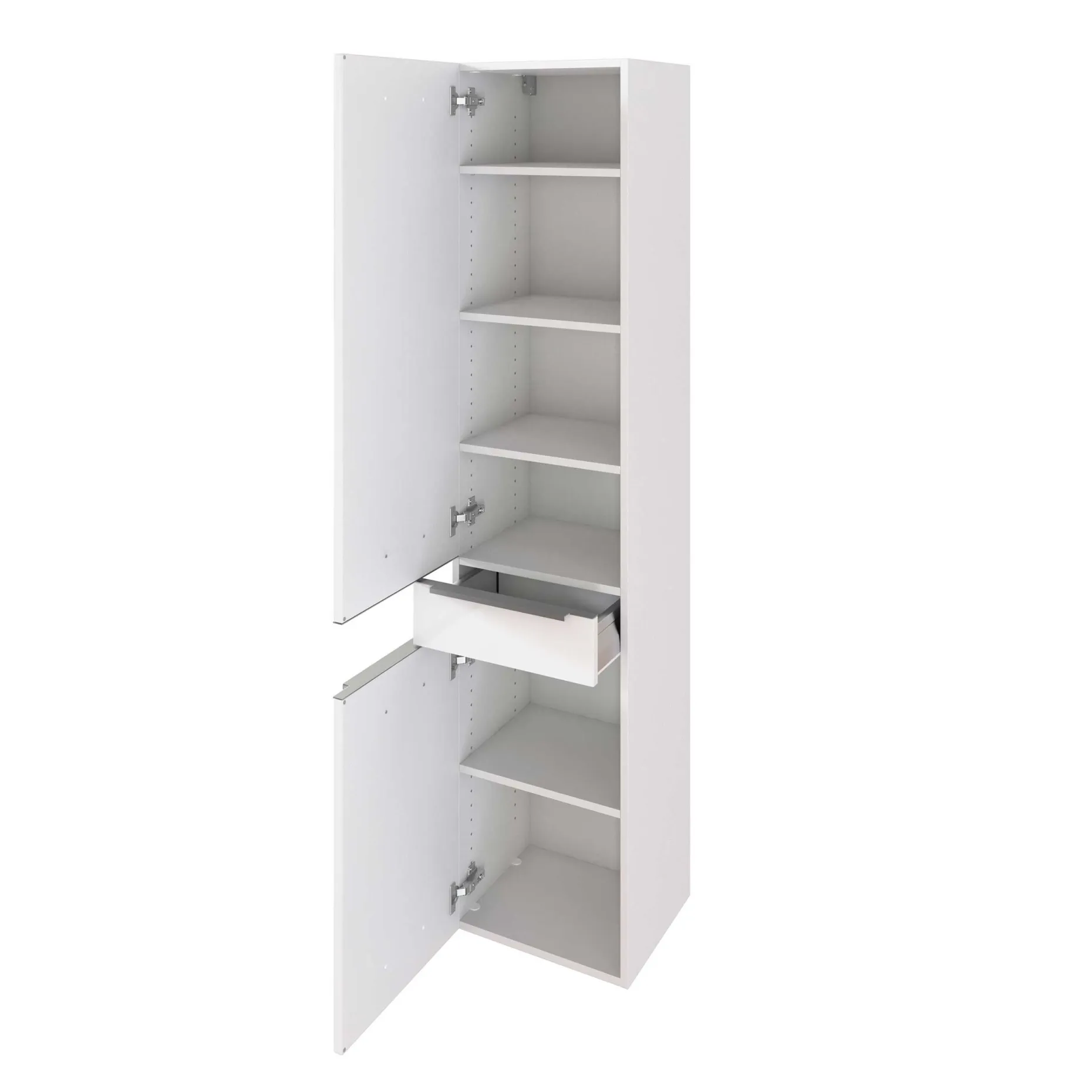 Säulenschrank Hansen 40cm 2 Türen und 1 Schublade - weiß