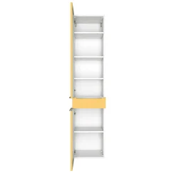 Säulenschrank Hansen 40cm 2 Türen und 1 Schublade - gelb/weiß