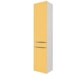 Säulenschrank Hansen 40cm 2 Türen und 1 Schublade - gelb/weiß