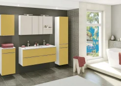 Säulenschrank Hansen 40cm 2 Türen und 1 Schublade - gelb/weiß