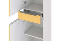 Säulenschrank Hansen 40cm 2 Türen und 1 Schublade - gelb/weiß