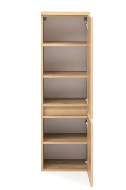 Säulenschrank Helina 40cm 2 Türen - Eiche/Weiß