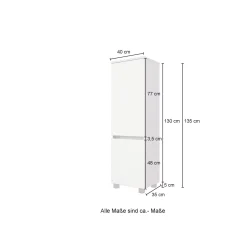 Säulenschrank Helina 40cm 2 Türen - Eiche/grau