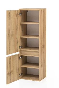 Säulenschrank Helina 40cm 2 Türen - Eiche/grau