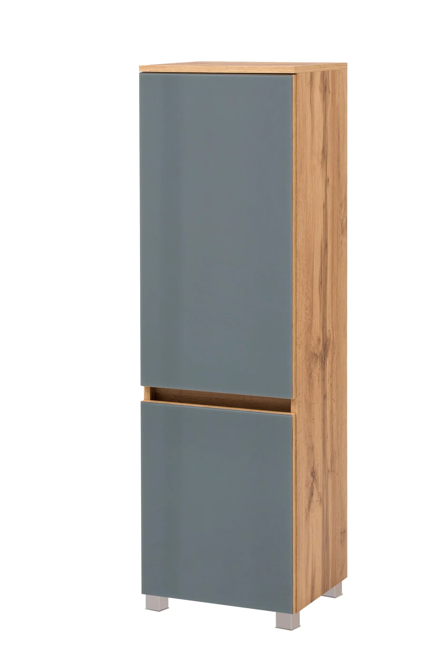 Säulenschrank Helina 40cm 2 Türen - Eiche/grau