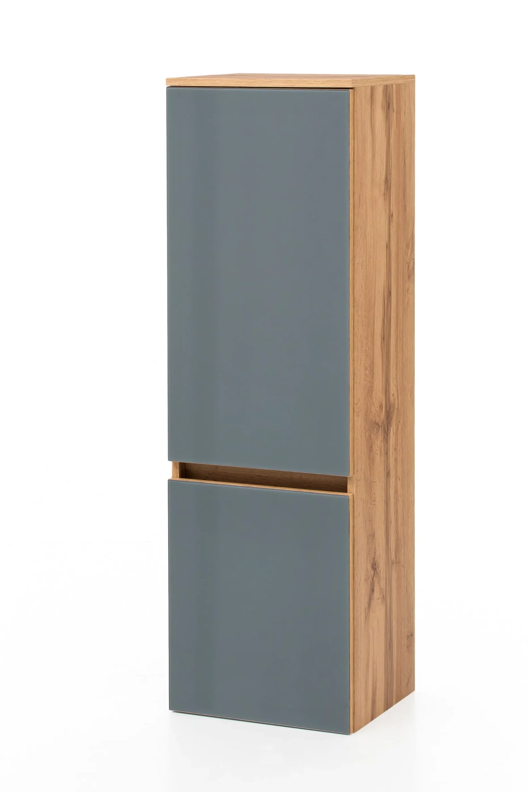 Säulenschrank Helina 40cm 2 Türen - Eiche/grau