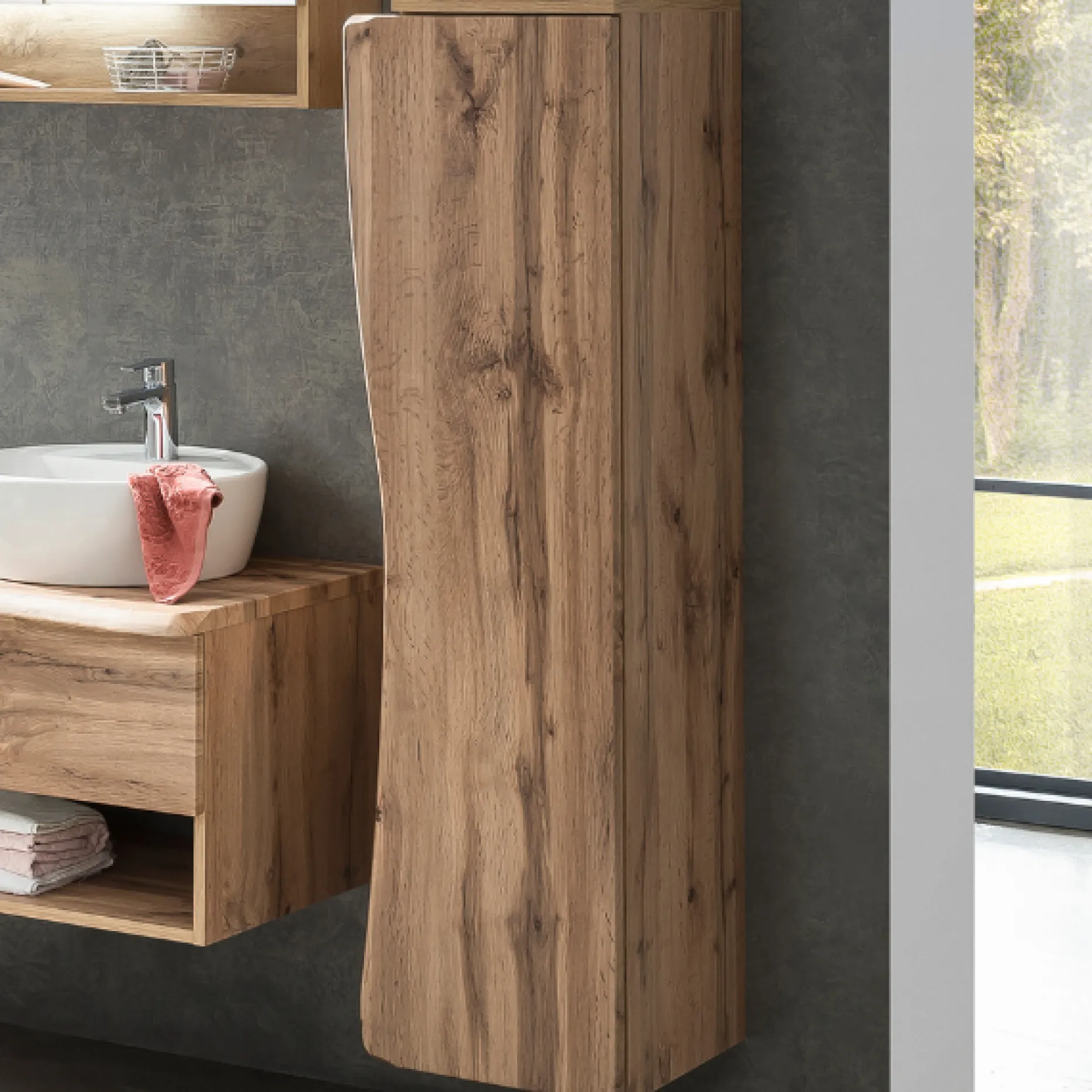 Säulenschrank Karan 37cm 1 Tür - Eiche