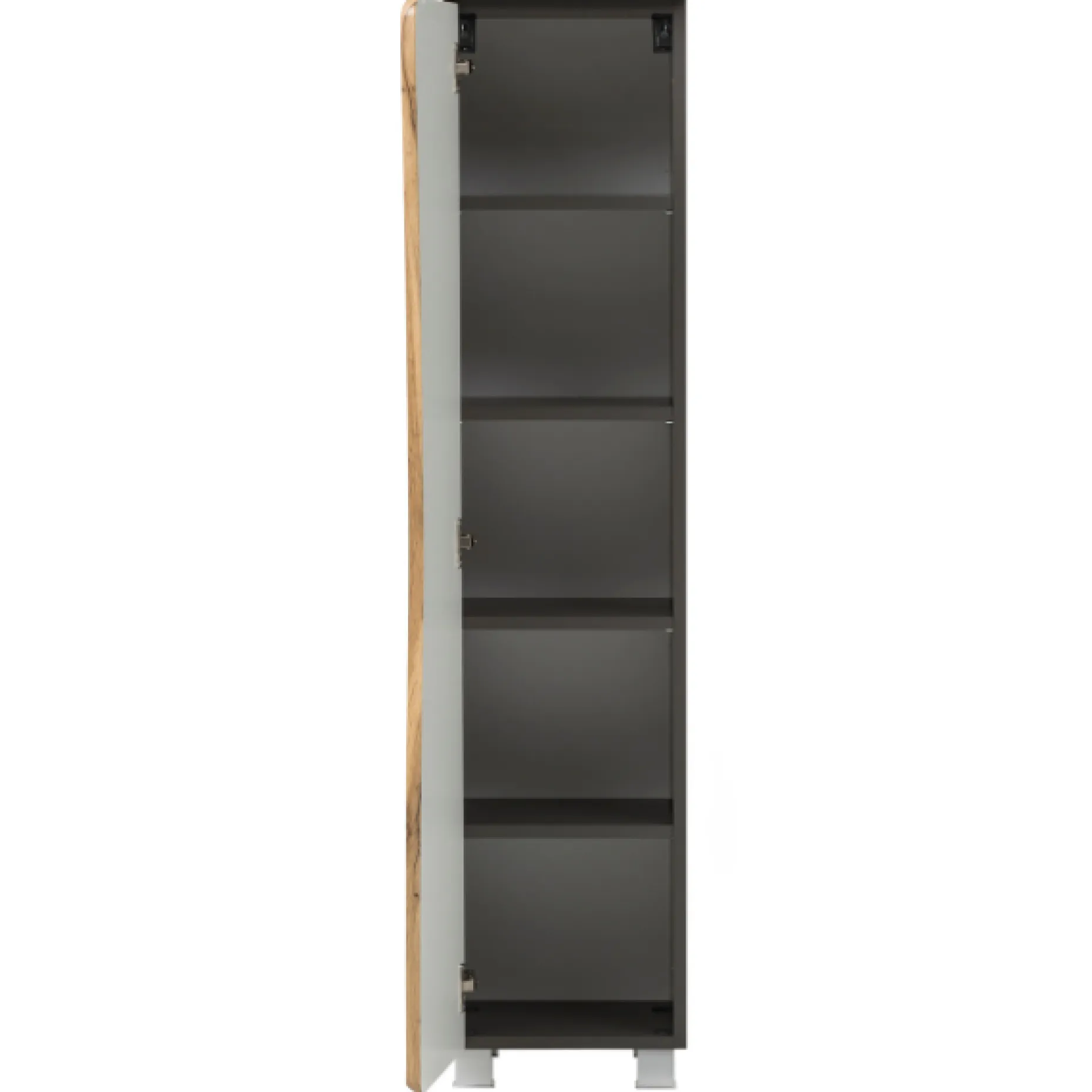 Säulenschrank Karan 37cm 1 Tür - Eiche/anthrazit