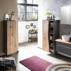 Säulenschrank Karan 37cm 1 Tür - Eiche/anthrazit