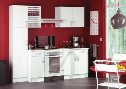 Säulenschrank Küche Nova | 60 x 56,6 x 204 cm | Weiß