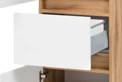 Säulenschrank Kornel/Luna 40cm 2 Türen und 1 Schublade - Eiche/mattweiß