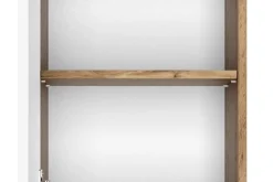 Säulenschrank Kornel/Luna 40cm 2 Türen und 1 Schublade - Eiche/mattweiß