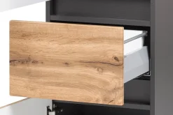 Säulenschrank Kornel/Luna 40cm 2 Türen und 1 Schublade - graphitgrau/Eiche