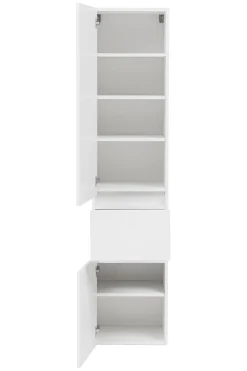 Säulenschrank Kornel/Pisca 40cm 2 Türen und 1 Schublade - weiß