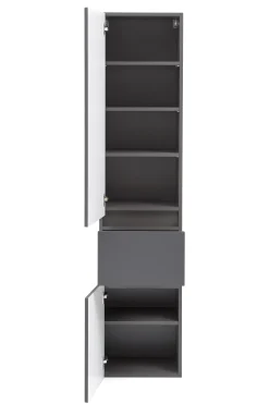 Säulenschrank Kornel/Pisca 40cm 2 Türen und 1 Schublade - graphitgrau