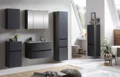 Säulenschrank Kornel/Pisca 40cm 2 Türen und 1 Schublade - graphitgrau