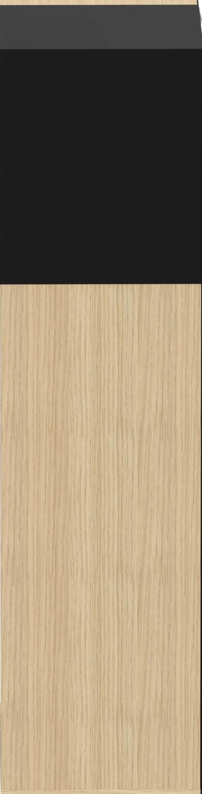 Säulenschrank Kuba 5 Fachböden, 1 Drehtür - Eiche hell/schwarz