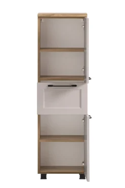 Säulenschrank Meran | 40 x 35 x 130 cm | Wandmontierbar | Farbe Kaschmir