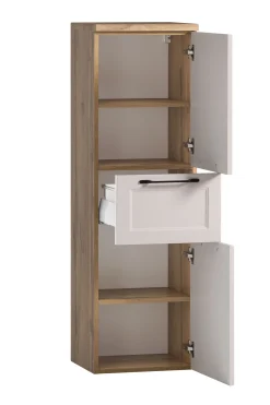 Säulenschrank Meran | 40 x 35 x 130 cm | Wandmontierbar | Farbe Kaschmir