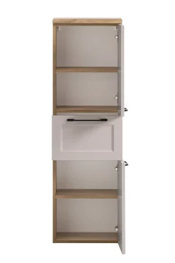 Säulenschrank Meran | 40 x 35 x 130 cm | Wandmontierbar | Farbe Kaschmir