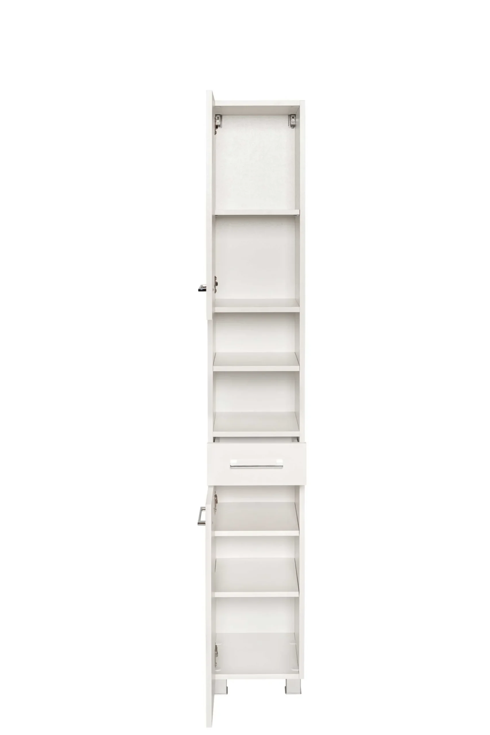 Säulenschrank Pares 30cm 2 Türen und 1 Schublade - weiß
