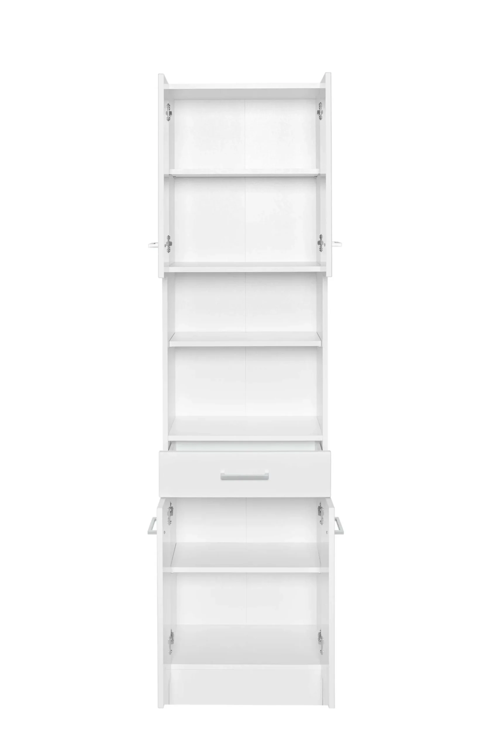 Säulenschrank Ricca 50cm 4 Türen und 1 Schublade - weiß