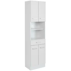 Säulenschrank Ricca 50cm 4 Türen und 1 Schublade - weiß