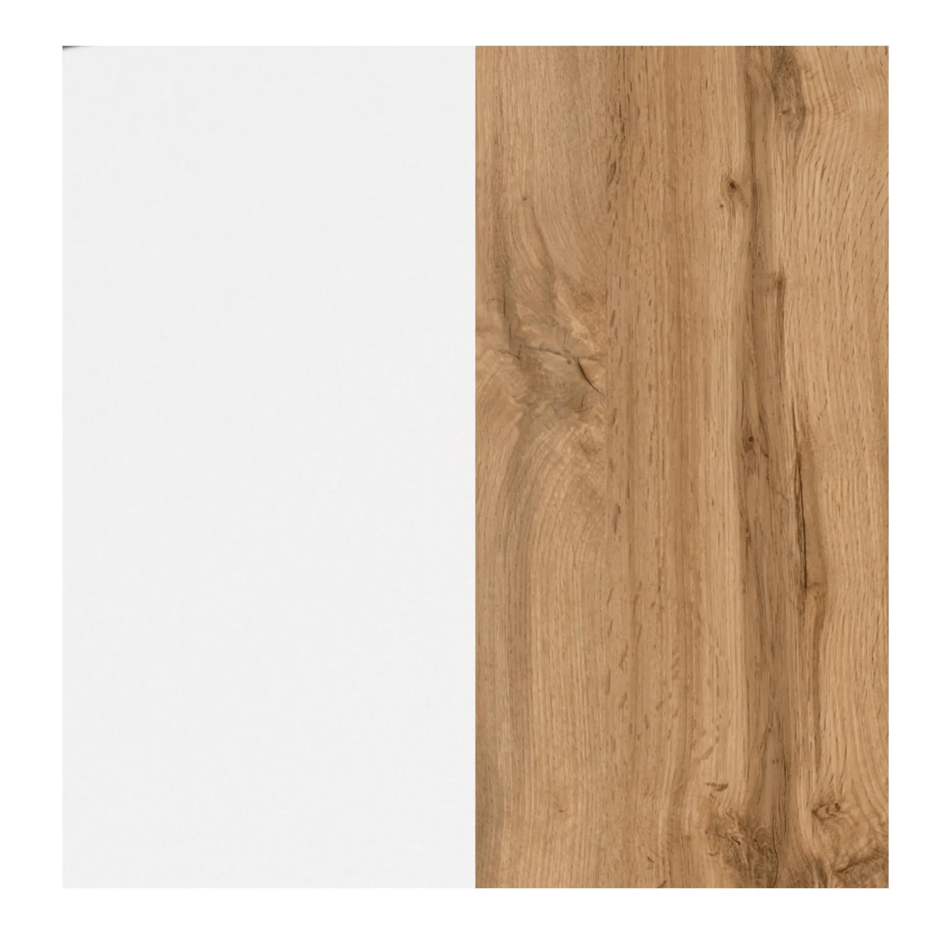 Säulenschrank Sefa 30cm 2 Türen - Eiche/Weiß