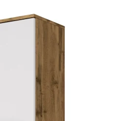 Säulenschrank Sefa 30cm 2 Türen - Eiche/Weiß