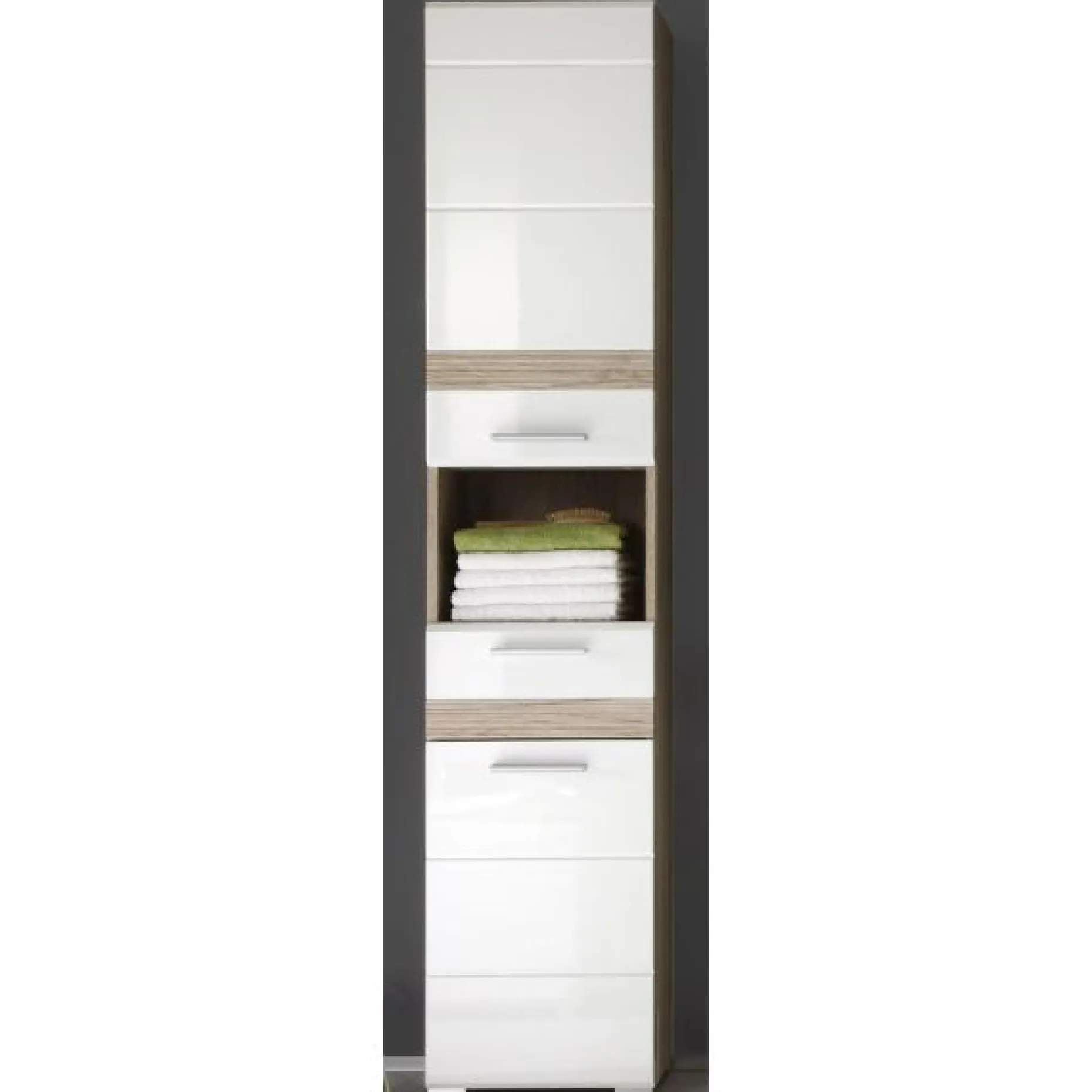 Säulenschrank Set-Eins | 37 x 31 x 182 cm | San Remo Oak Light