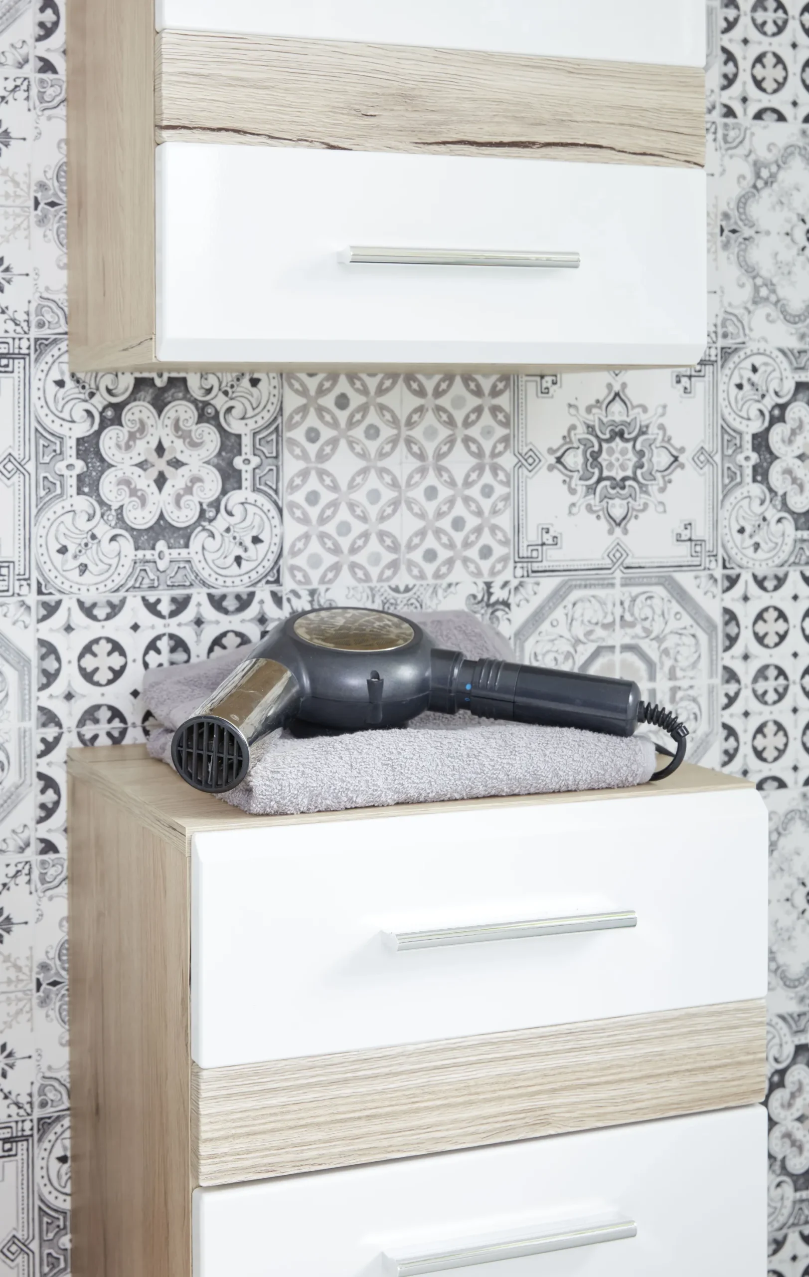 Säulenschrank Set-Eins | 37 x 31 x 182 cm | San Remo Oak Light