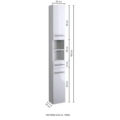 Säulenschrank Small 25cm 1 Schublade und 2 Türen - hochglänzend lila