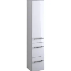 Säulenschrank Small 25cm 1 Tür und 2 Schubladen - hochglänzend weiß