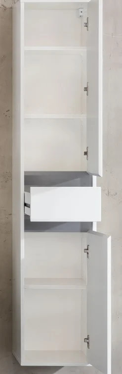 Säulenschrank Sol | 35 x 31 x 172 cm | Weiß melaminbeschichtet