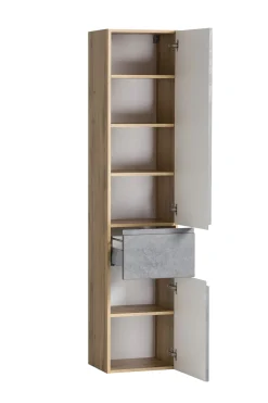 Säulenschrank Varese | 40 x 35 x 180 cm | Betonfarbenes Design