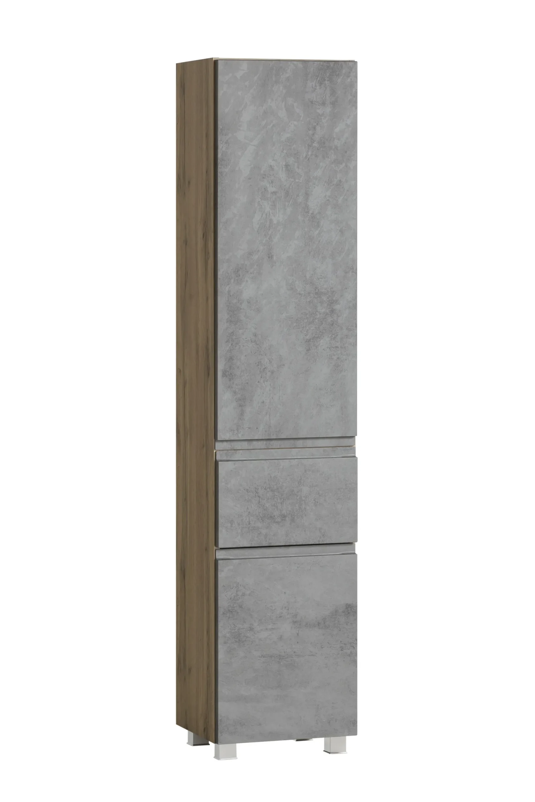 Säulenschrank Varese | 40 x 35 x 180 cm | Betonfarbenes Design