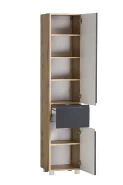 Säulenschrank Varese | 40 x 35 x 180 cm | Design Graphitgrau