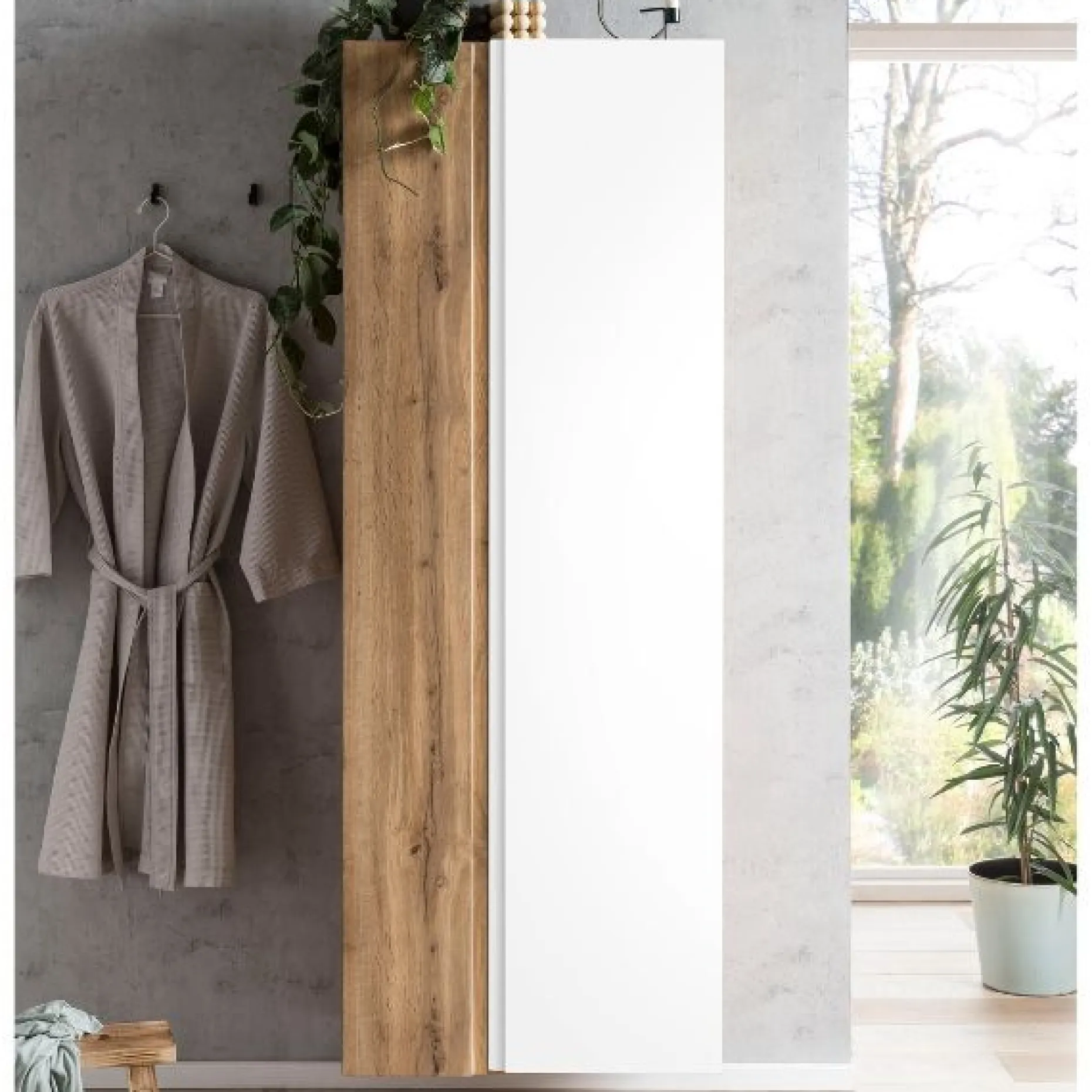 Säulenschrank Varese | 65 x 35 x 180 cm | Weiß